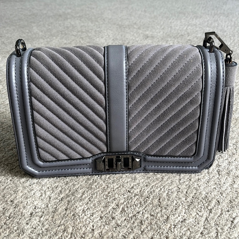 Rebecca Minkoff gray/gunmetal quilted handbag